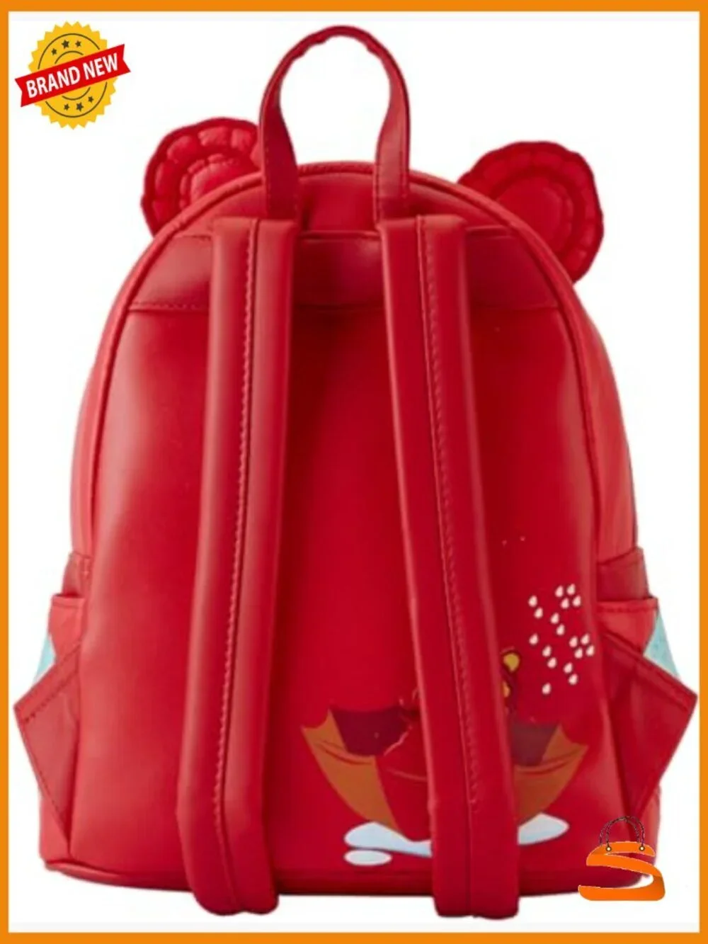 Vegan Leather Plush Puffer Backpack, Daypack, Adjustable Straps, 9x10.5x4.5